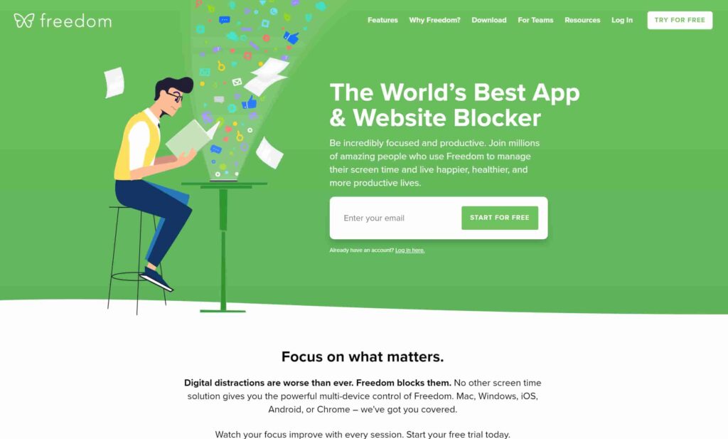 Freedom is a adhd app that eliminates distaction